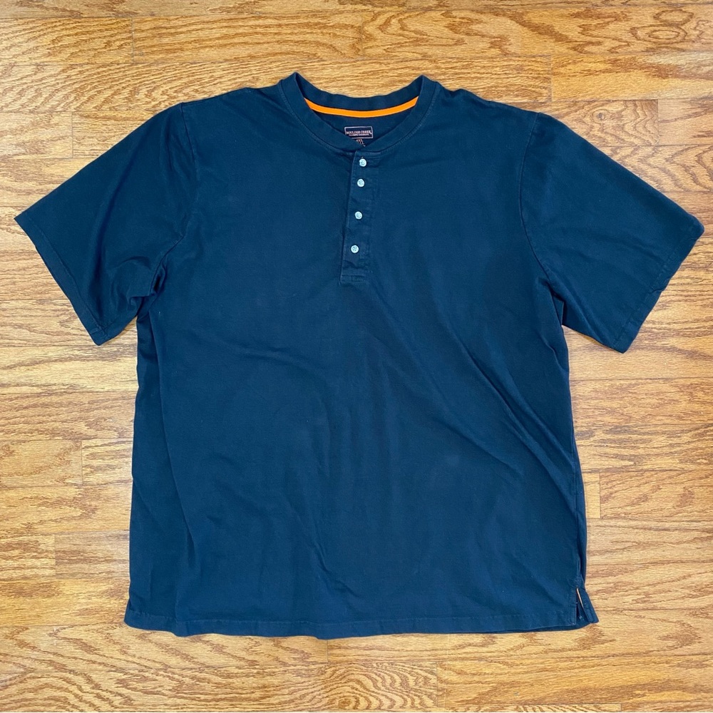 EUC Men’s 4XL Tall, Boulder Creek Trading Company Black Henley T-shirt
